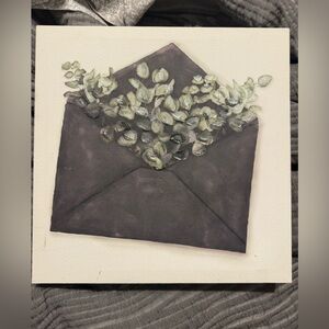 Hobby Lobby Black and Green Envelope Canvas Art